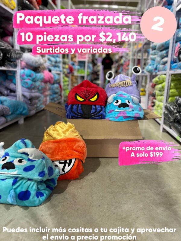 PAQUETE DE FRAZADAS DE 10 PIEZAS CON PROMOCION DE ENVIO