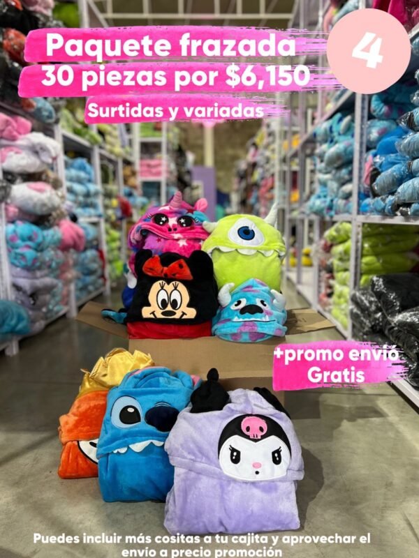 PAQUETE DE FRAZADAS DE 30 PIEZAS CON PROMOCION DE ENVIO