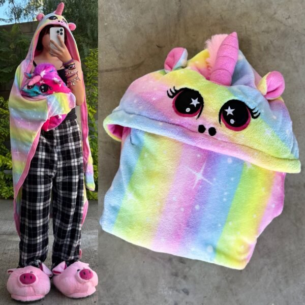 FRAZADA UNICORNIO ARCOIRIS