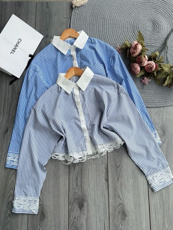 CAMISA DE LINEAS CON ENCAJE 💕 - Image 7