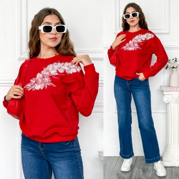 SUDADERA CON APLICACIÓN FLORAL - Image 4