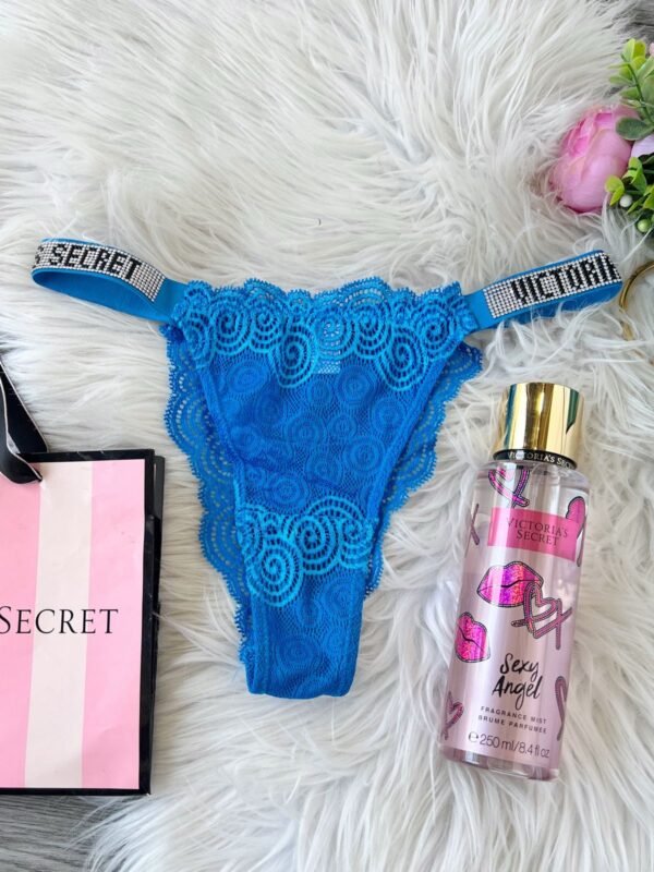 PANTIE DE ENCAJE CON TIRANTES DE PIEDRITAS - Image 9