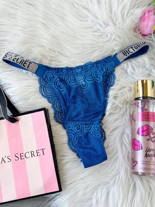 PANTIE DE ENCAJE CON TIRANTES DE PIEDRITAS - Image 5