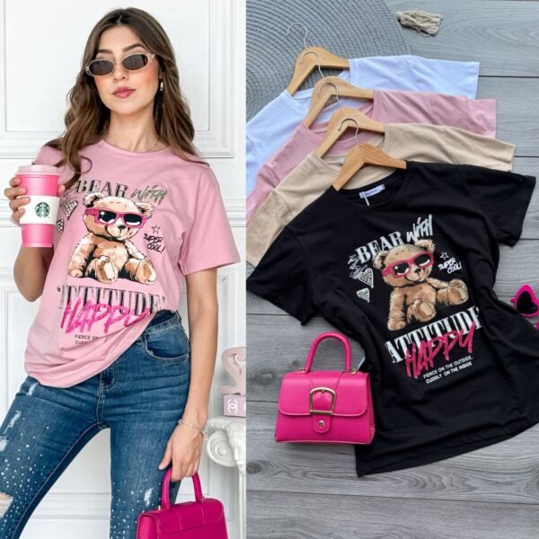 PLAYERA BEAR WHIT ATTITUDE