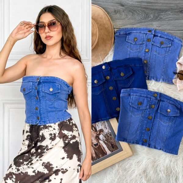 TOP DENIM CORSET