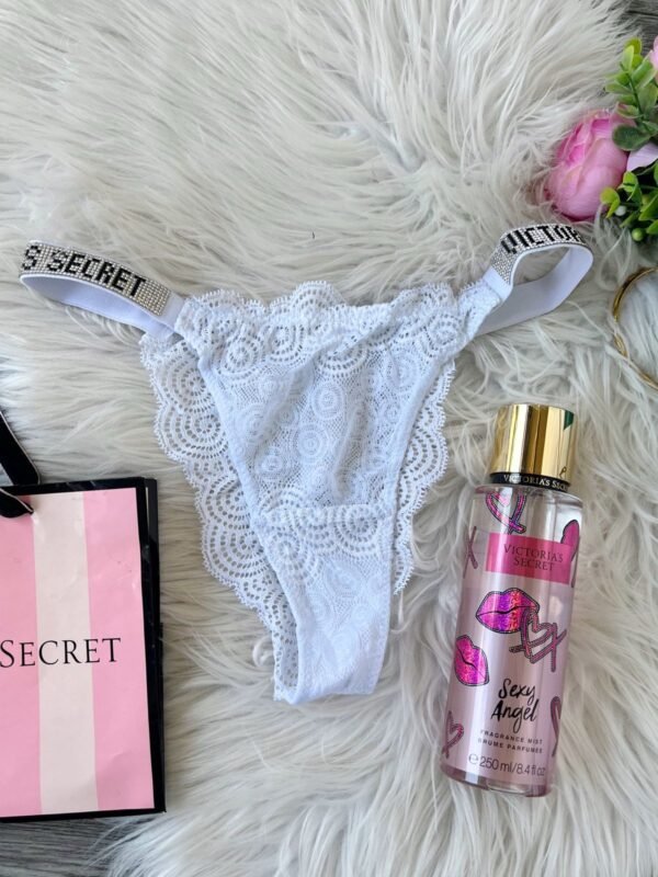 PANTIE DE ENCAJE CON TIRANTES DE PIEDRITAS - Image 3