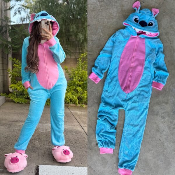 PIJAMA STITCH AZUL CON ROSA