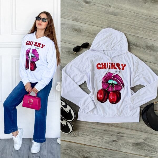 SUDADERA CHERRY CON GORRO