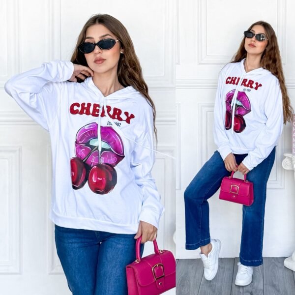 SUDADERA CHERRY CON GORRO - Image 5