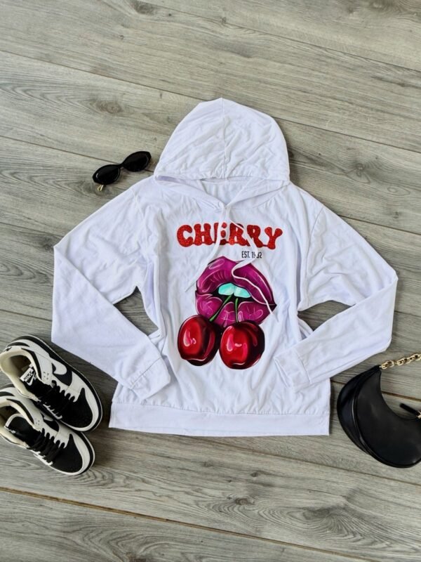 SUDADERA CHERRY CON GORRO - Image 2