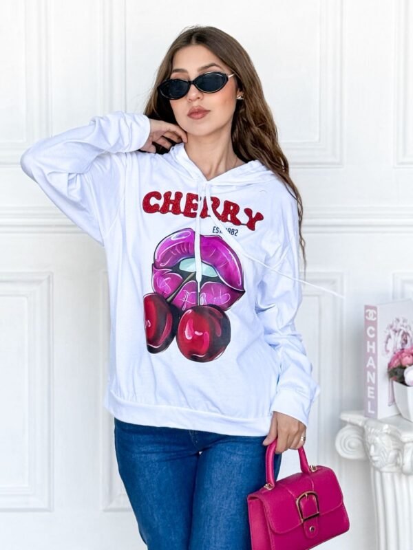 SUDADERA CHERRY CON GORRO - Image 4