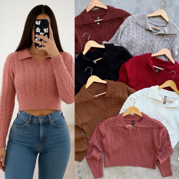 SUETER TEJIDO ONDAS CON CUELLO