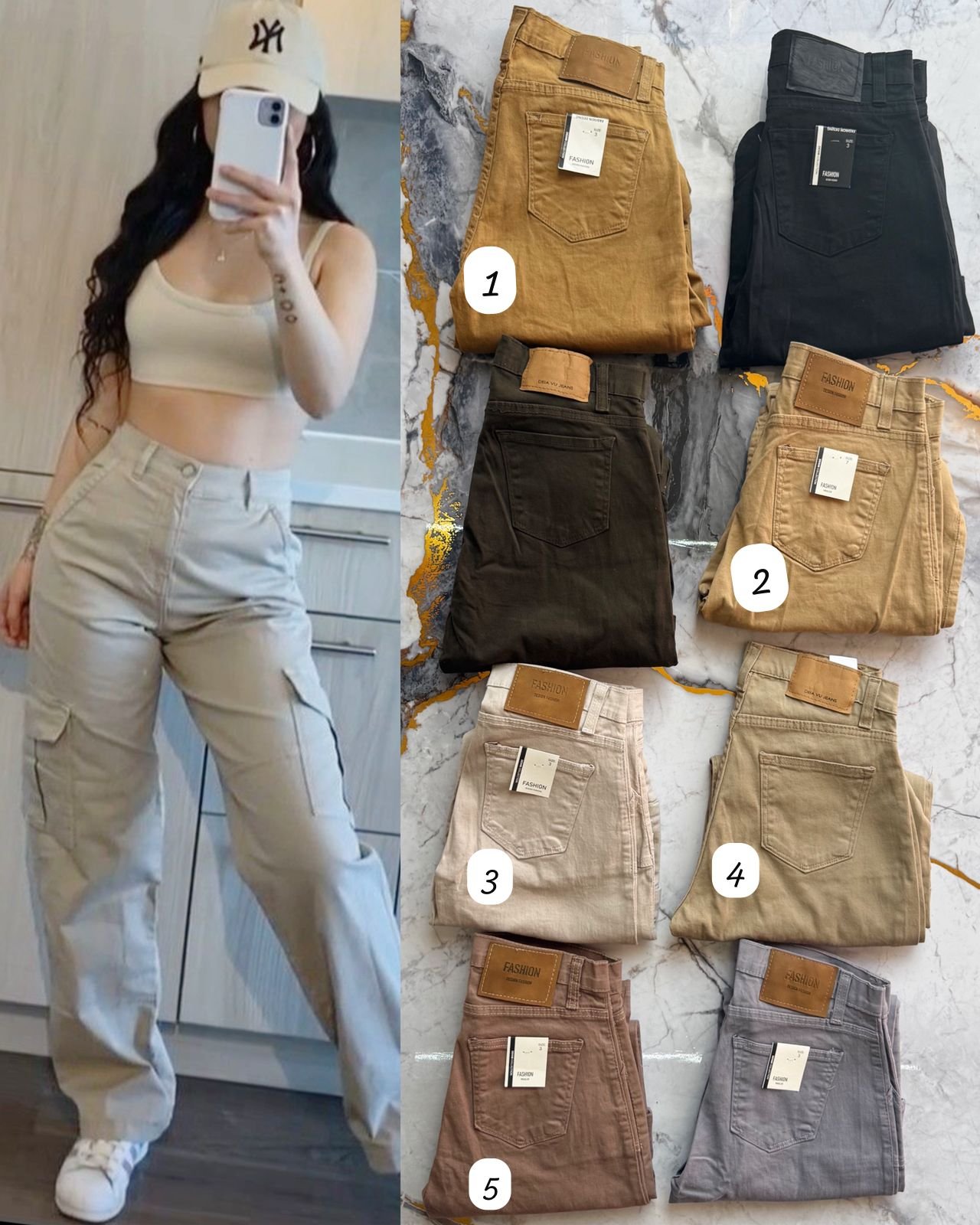 PANTALON CARGO GABARDINA