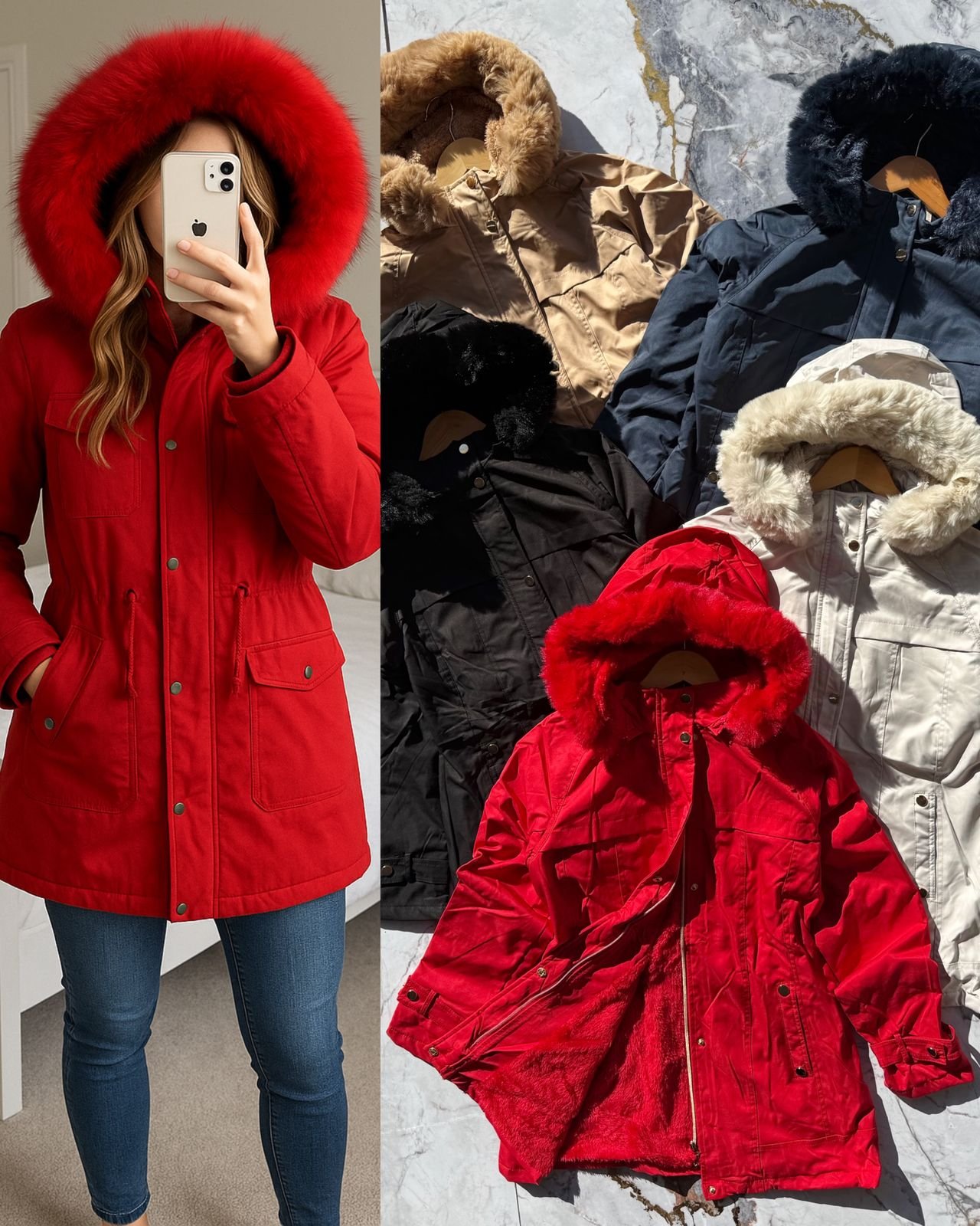 CHAMARRA DAMA CAZADORA LARGA GABARDINA