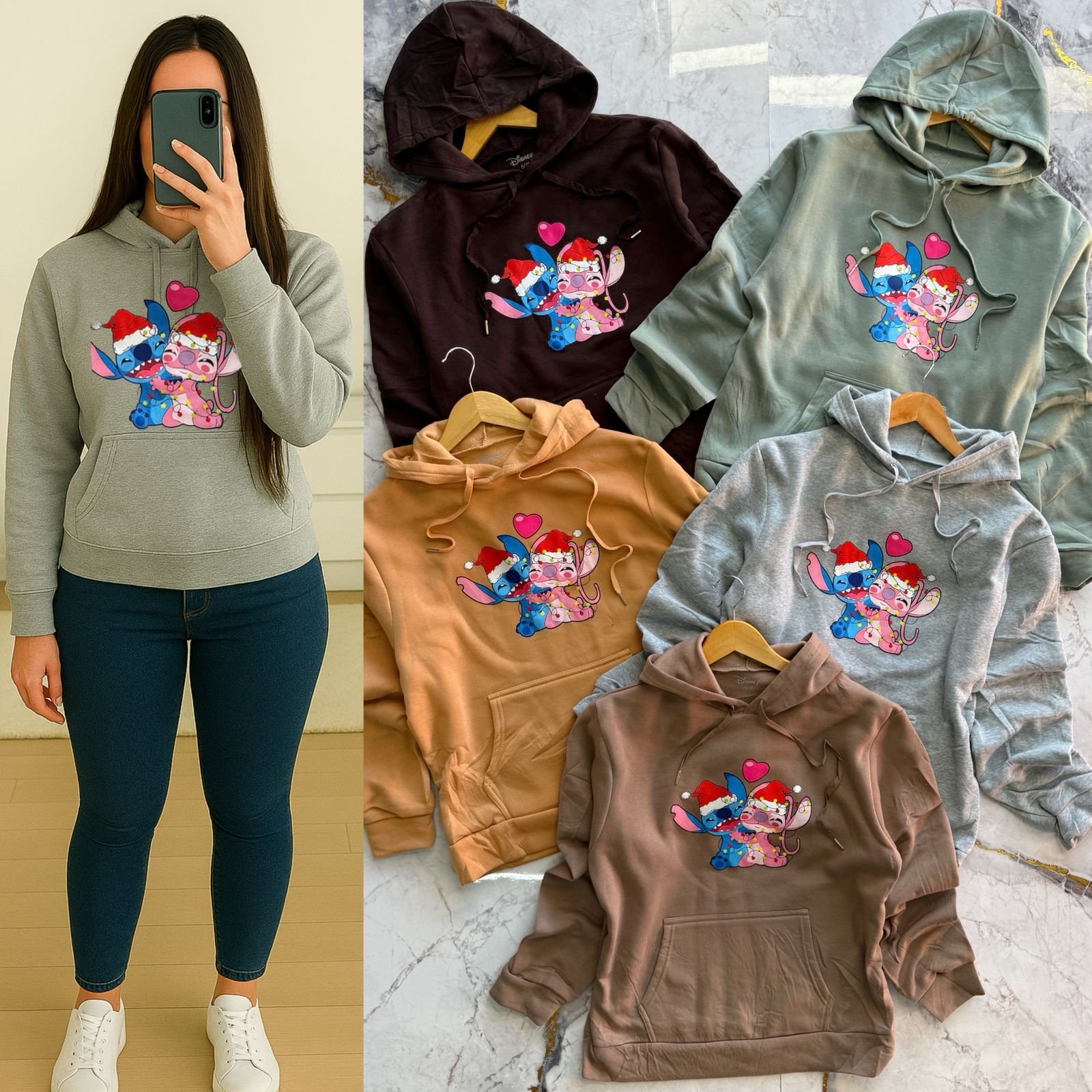 SUDADERA STICH PAREJA GORRO DTF