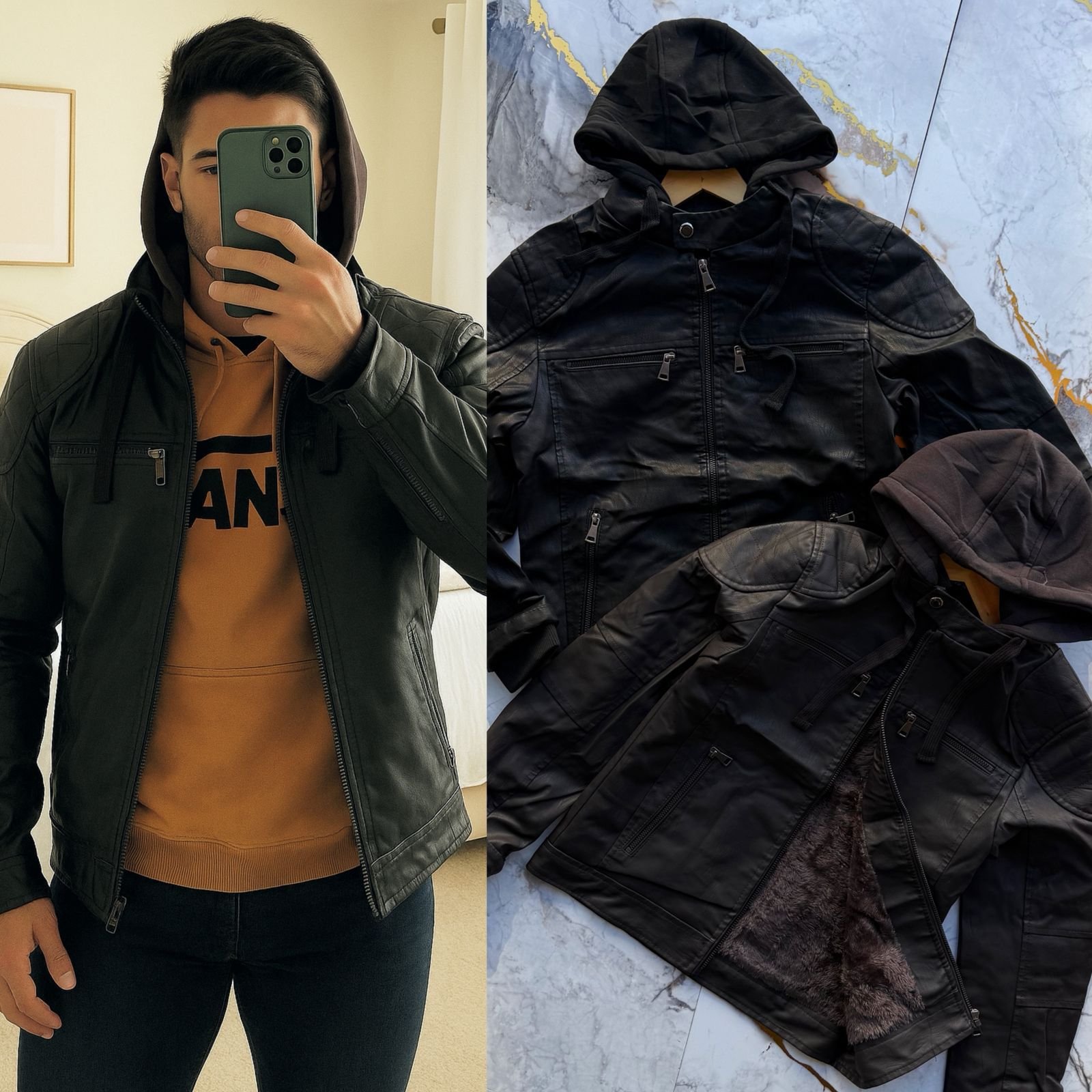 CHAMARRA ESTILO PIEL CABALLERO