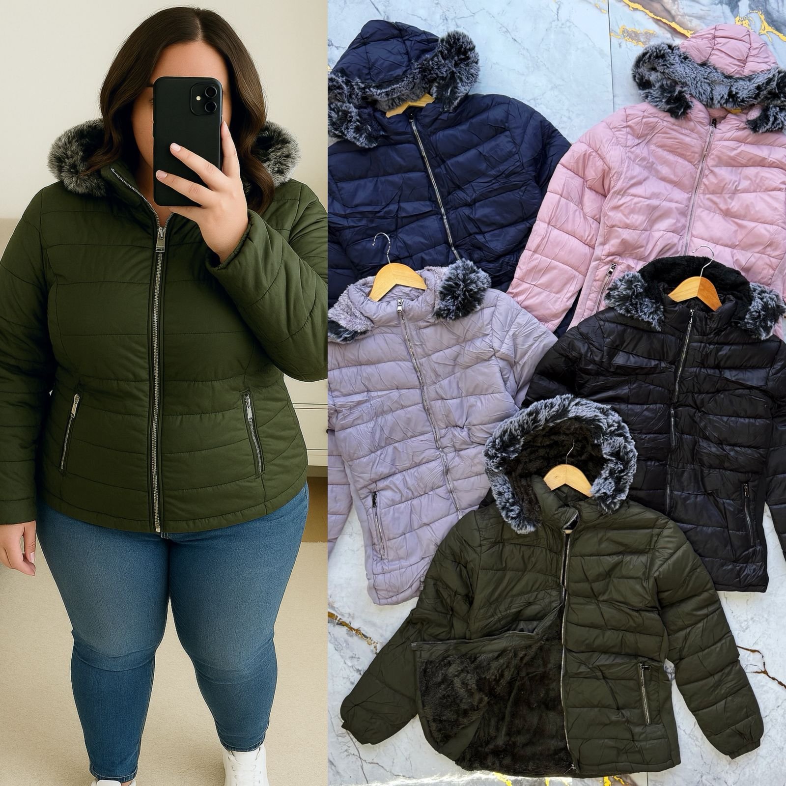 CHAMARRA AFELPADA/GORRO PELUCHE TALLA PLUS