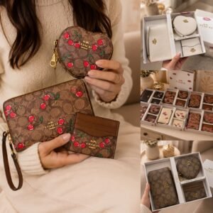 SET DE CARTERA 3 PIEZAS CART+TARJ+MUÑE MOD CORAZON