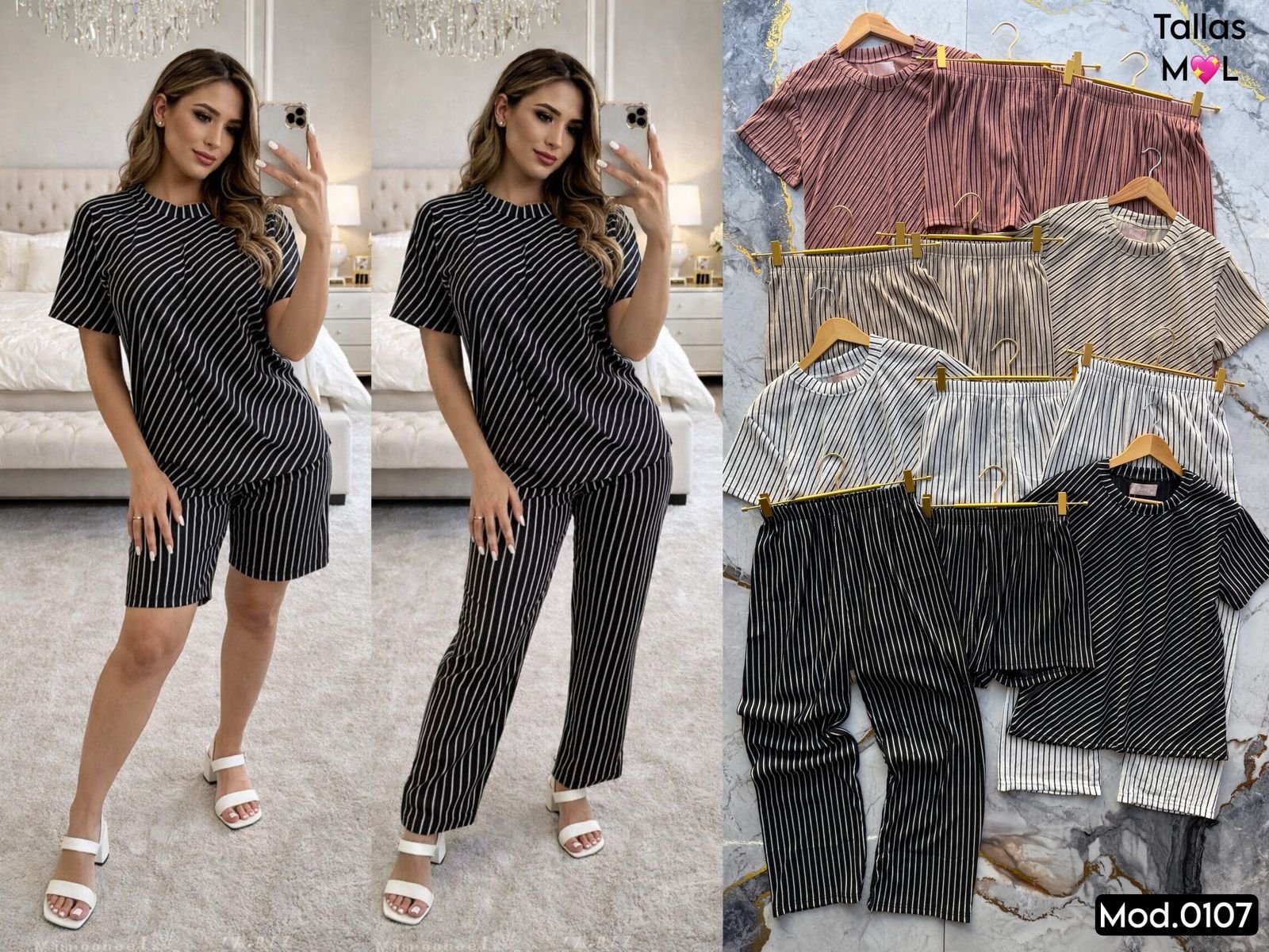 CONJUNTO 3 PIEZAS RAYAS 0107