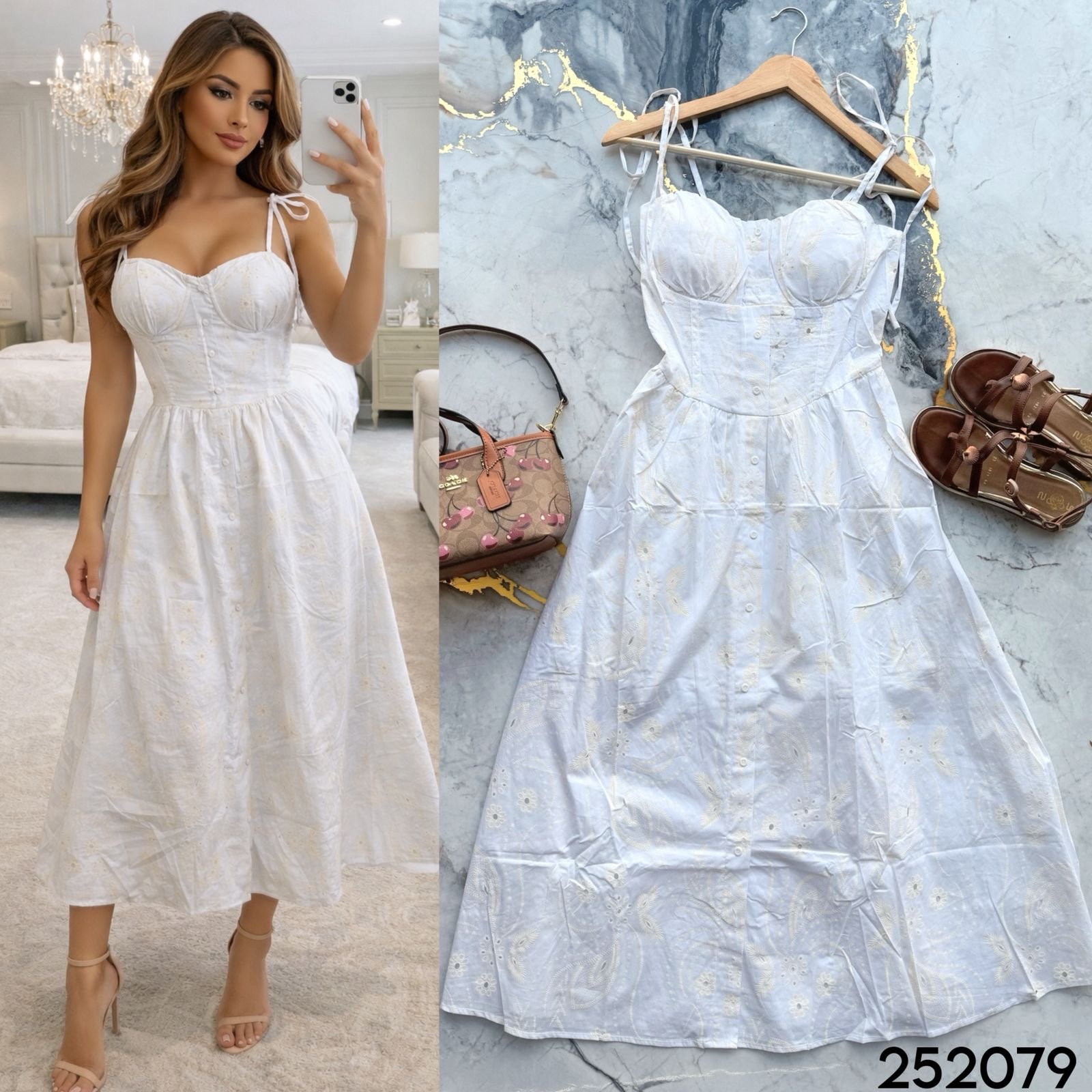 VESTIDO ESTAMPADO LARGO/TIRANTES 252079 - Image 4