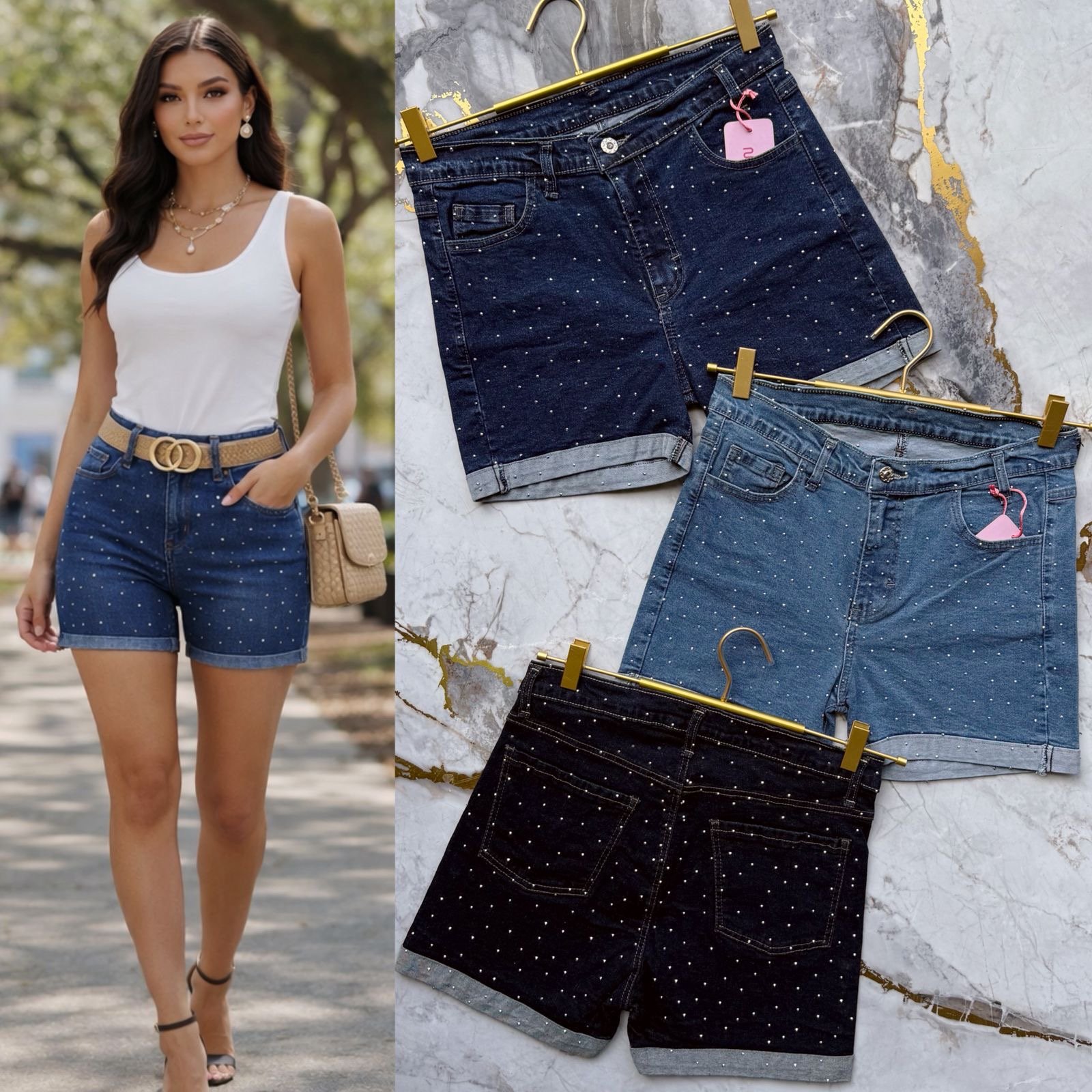 SHORT MEZCLILLA PEDRERIA/BRILLOS