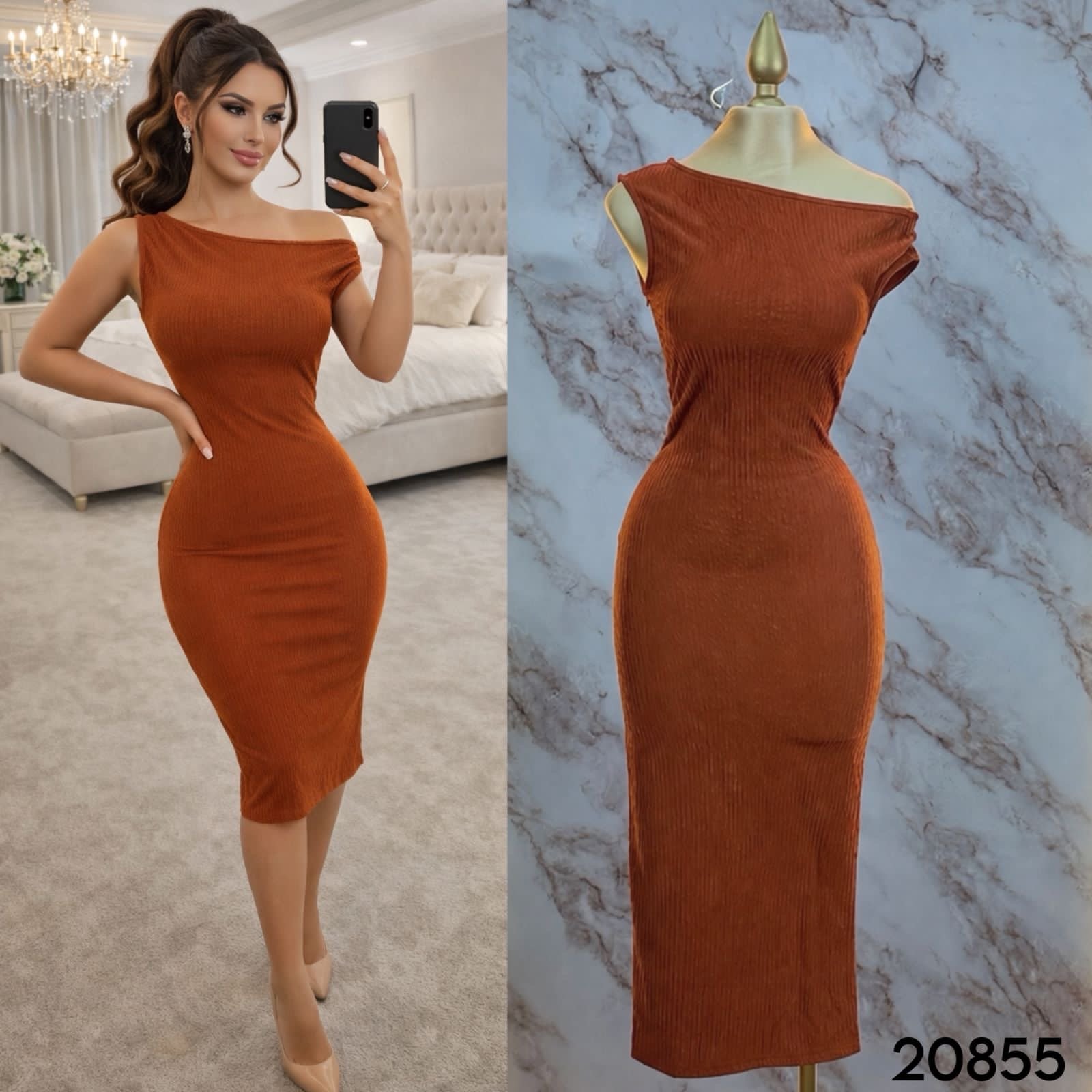 VESTIDO CORRUGADO HOMBRO/CAIDO 20855 - Image 4