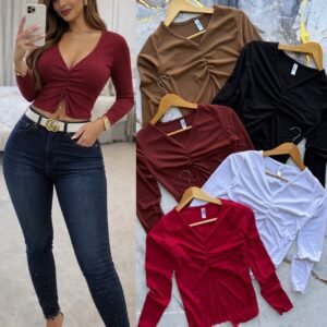 BLUSA BASICA CUELLO V/JARETA