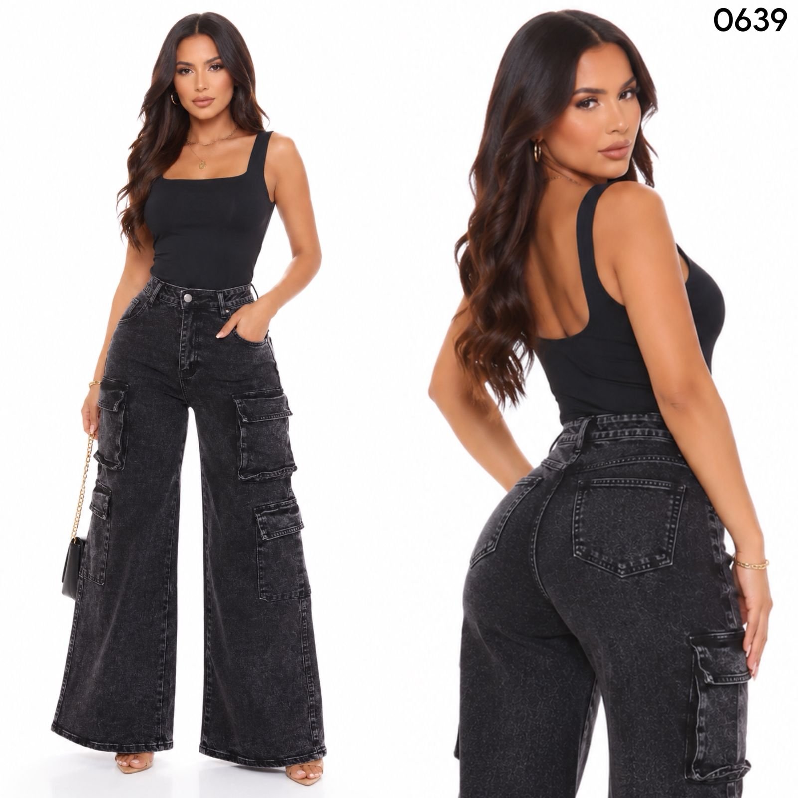 PANTALON CARGO GRIS 0639 - Image 2