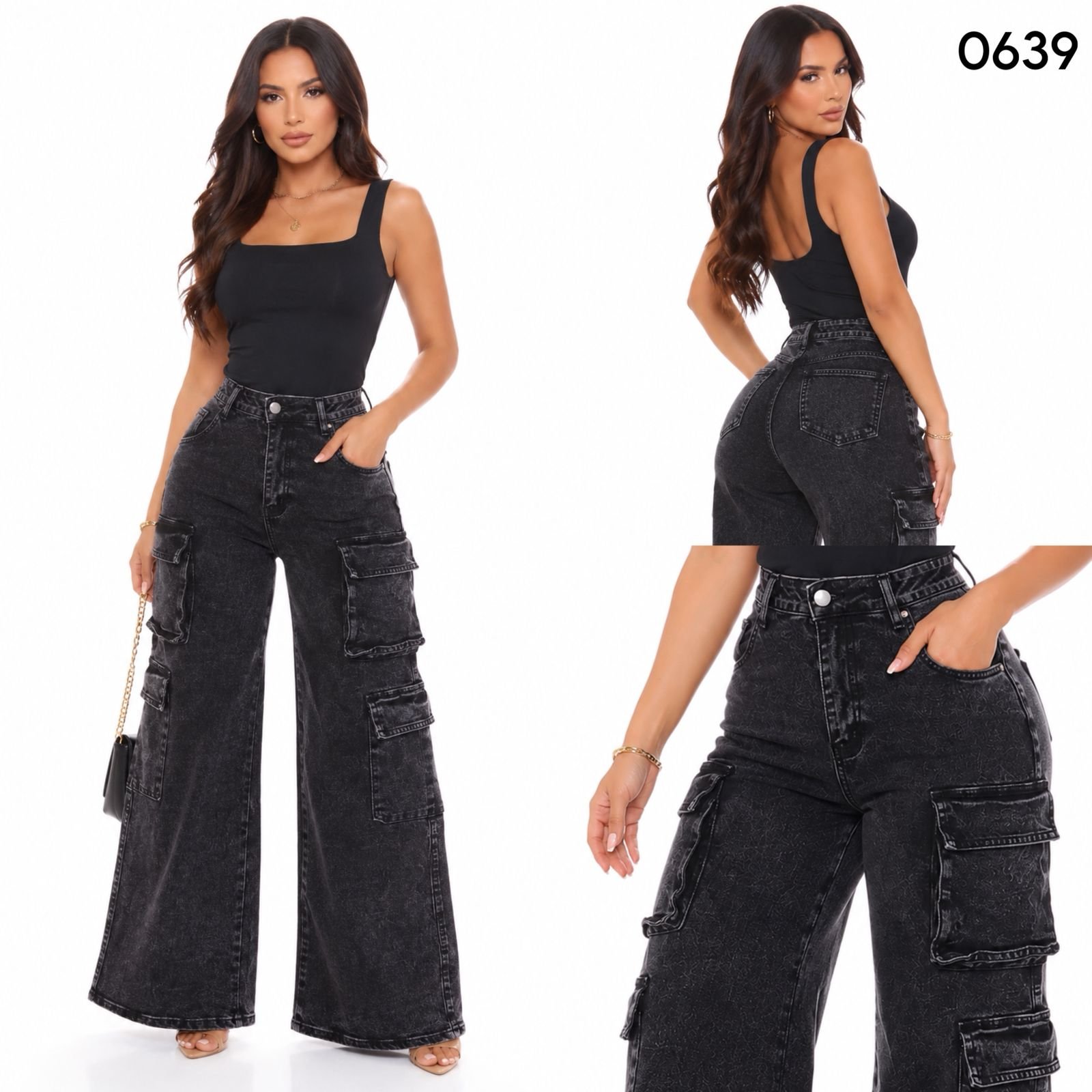 PANTALON CARGO GRIS 0639 - Image 4