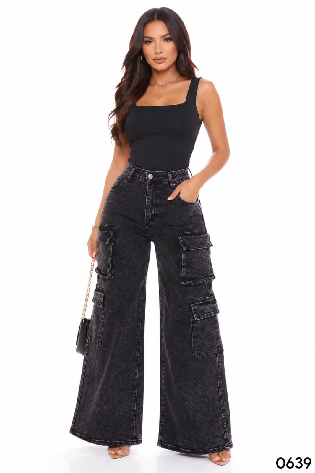 PANTALON CARGO GRIS 0639 - Image 6
