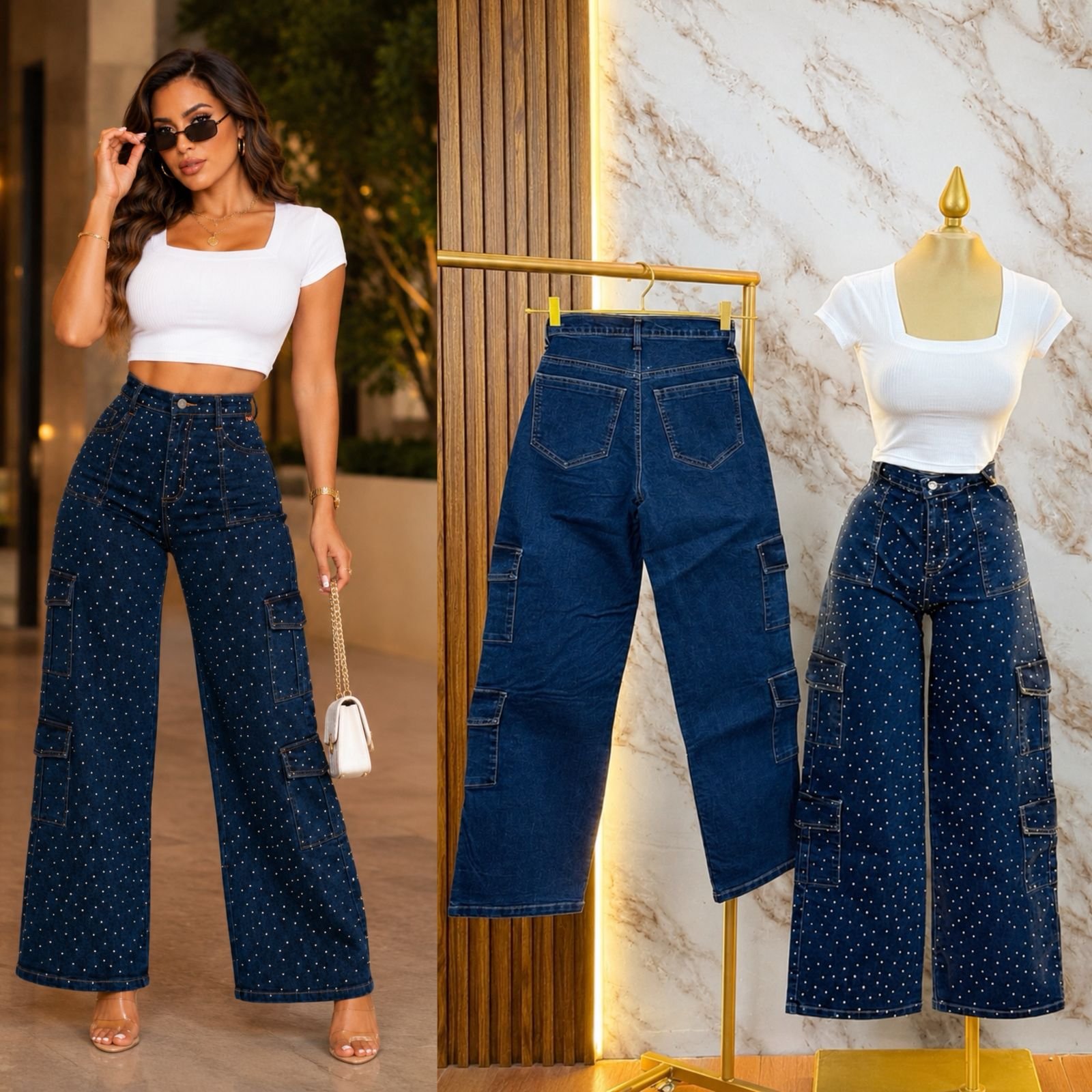 PANTALON CARGO BRILLOS - Image 2