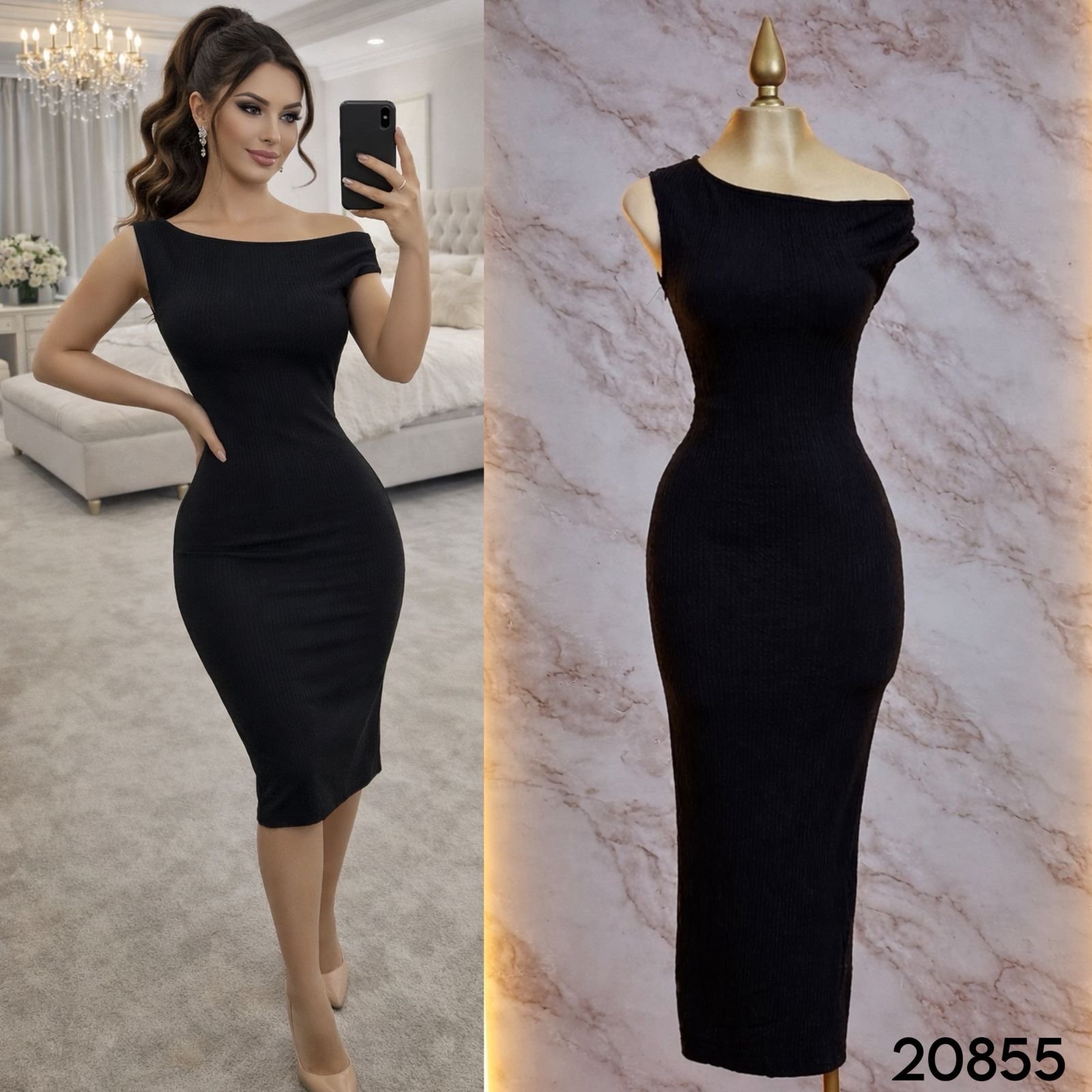 VESTIDO CORRUGADO HOMBRO/CAIDO 20855 - Image 6