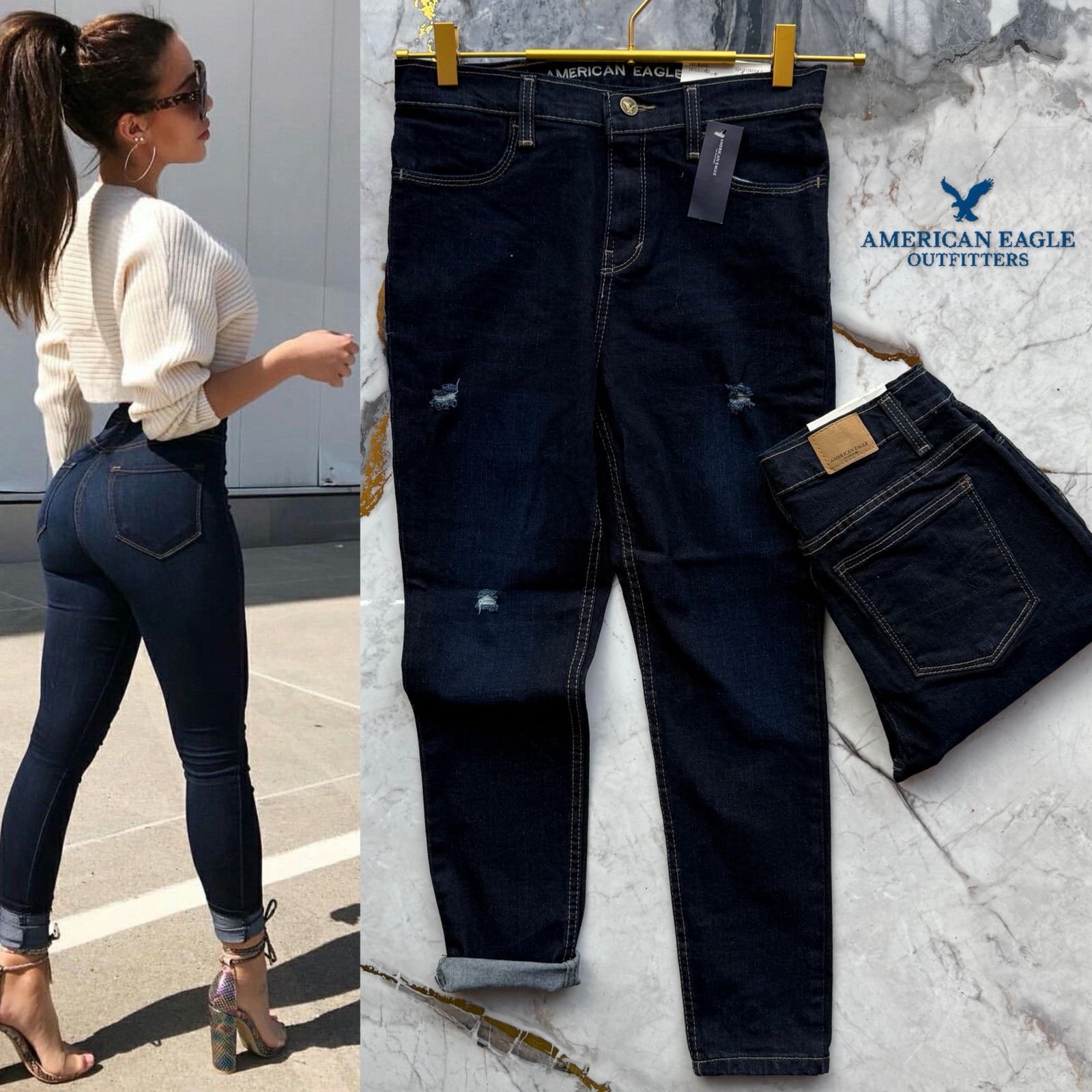 PANTALON MEZCLILLA AM ROTO EFECTO LP - Image 2