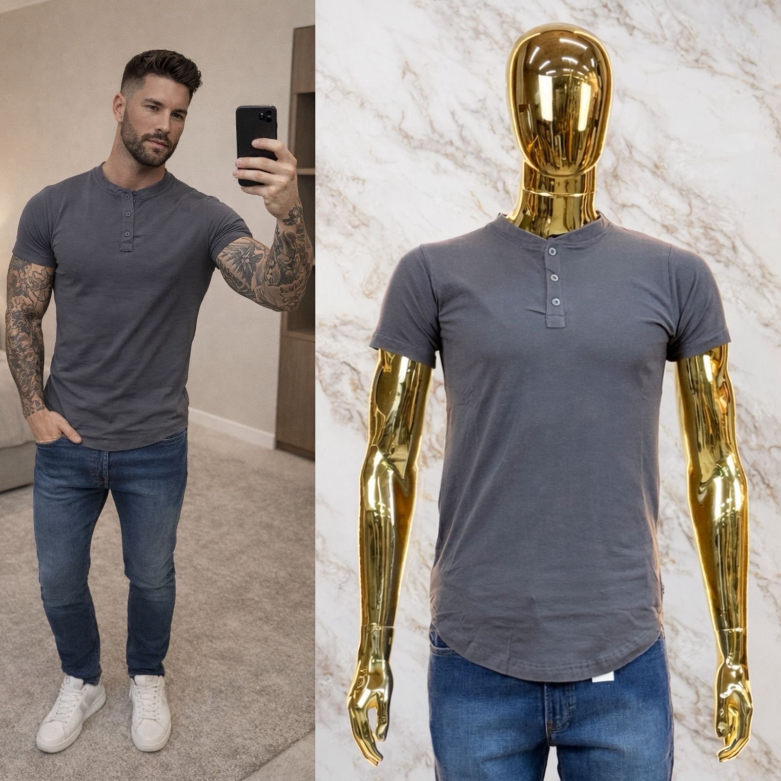 PLAYERA CABALLERO LISA BOTONES - Image 3