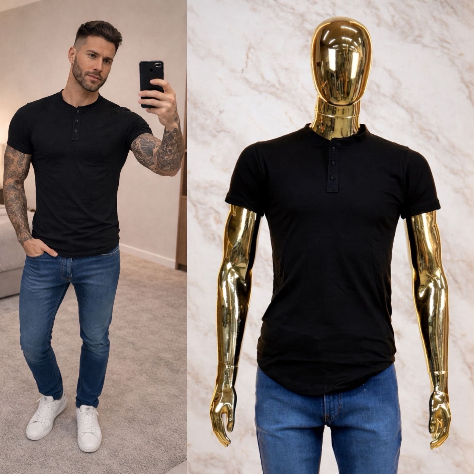 PLAYERA CABALLERO LISA BOTONES - Image 2