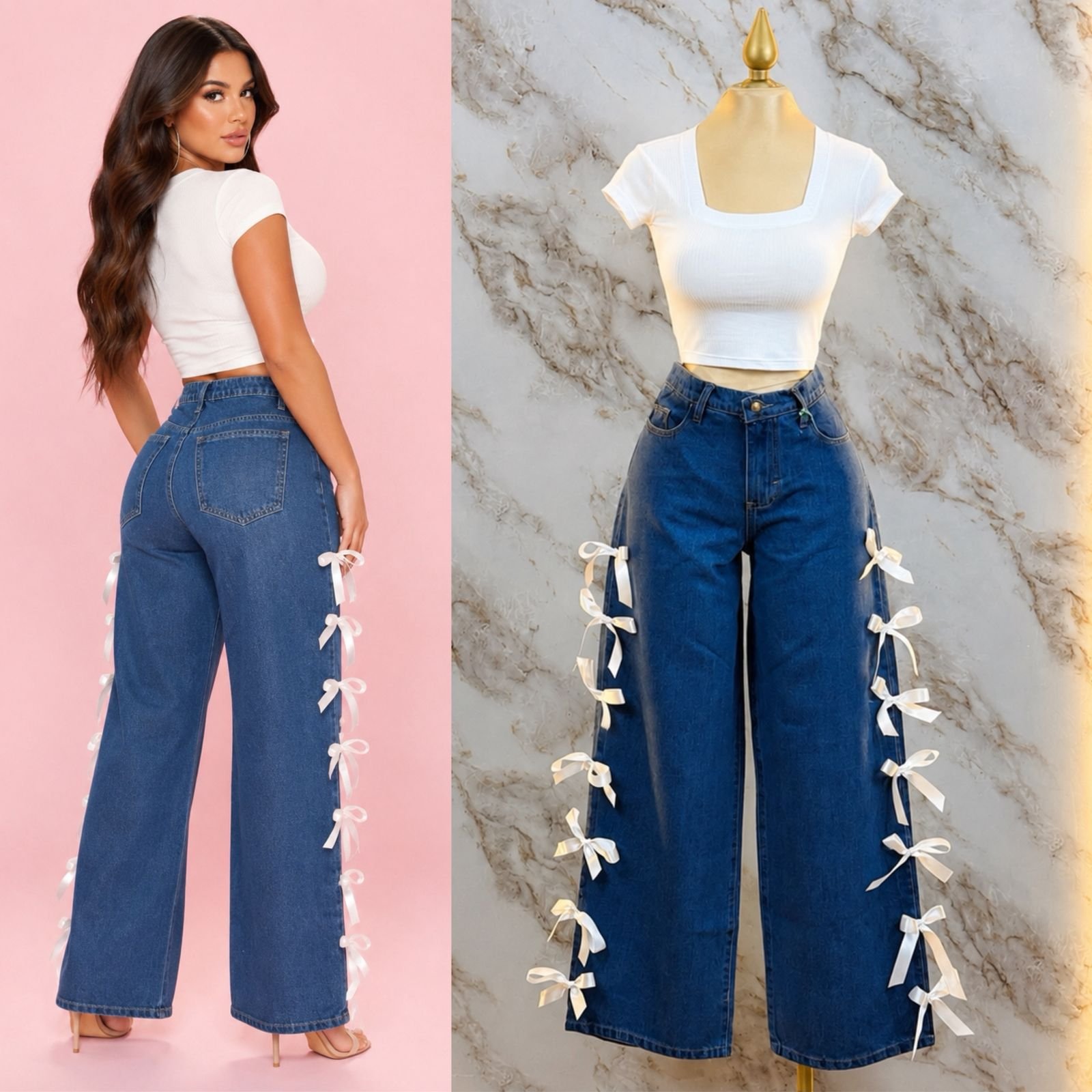 PANTALON CORTE WIDE LEG MOÑOS - Image 5
