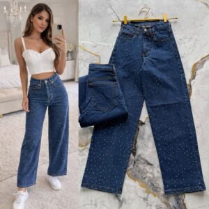 PANTALON CORTE WIDE LEG BRILLOS