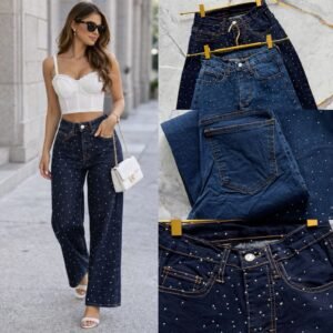 PANTALON CORTE WIDE LEG BRILLOS