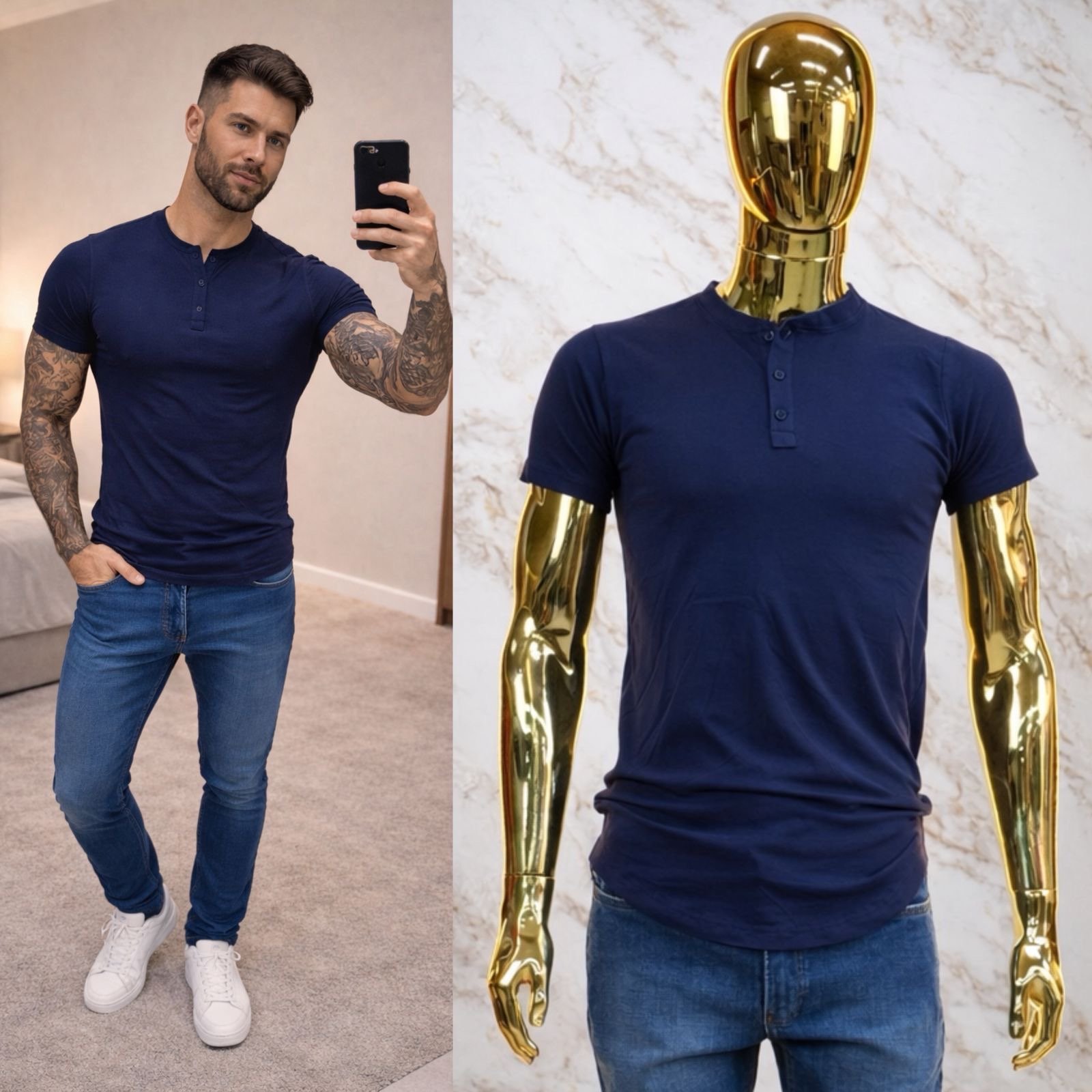 PLAYERA CABALLERO LISA BOTONES - Image 5