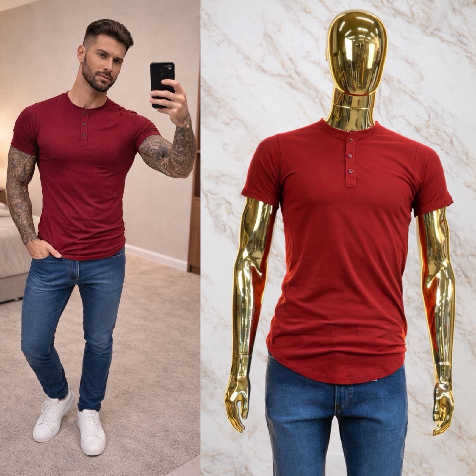 PLAYERA CABALLERO LISA BOTONES - Image 4