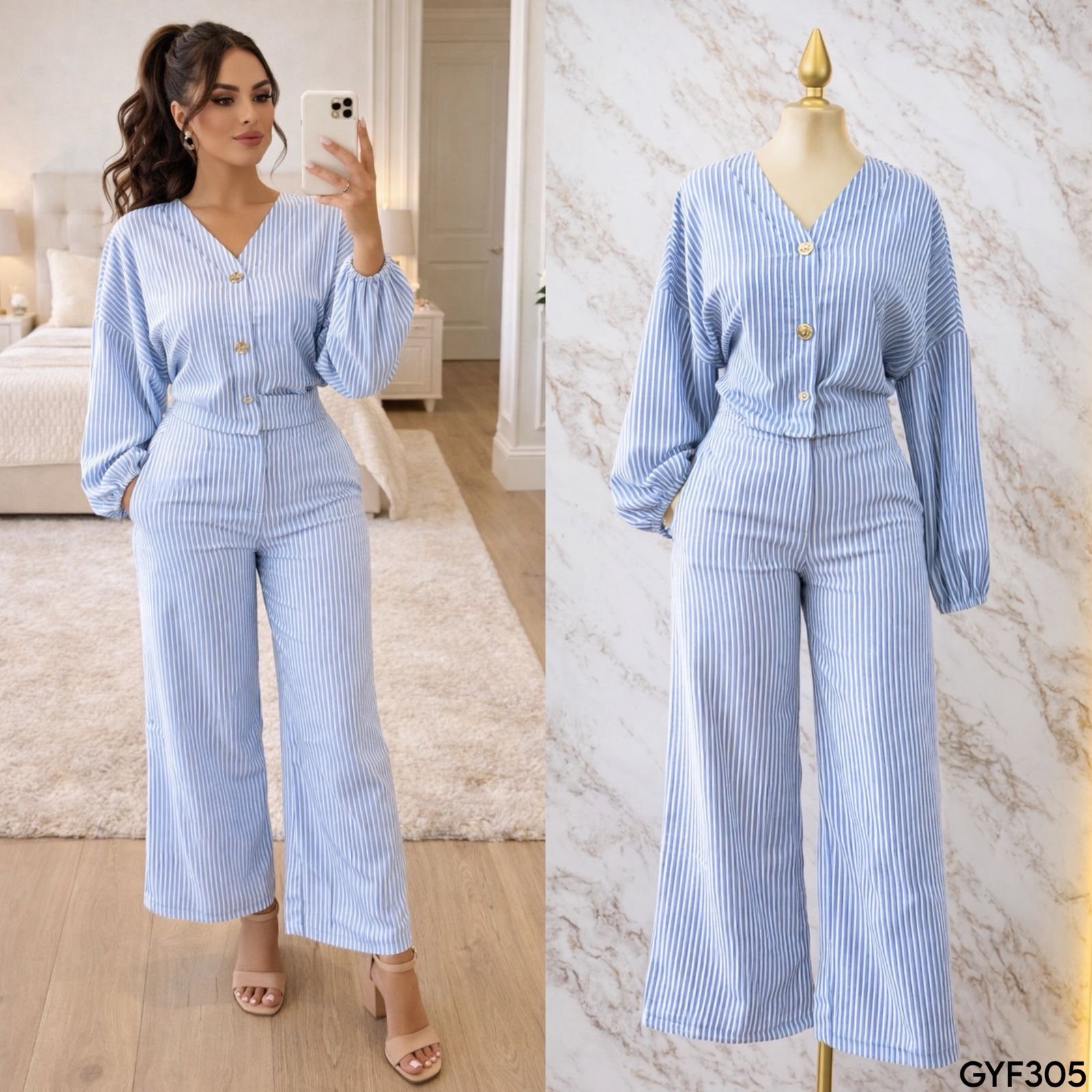 SET/CONJUNTO RAYADO/BOTONES FTX 305 - Image 3