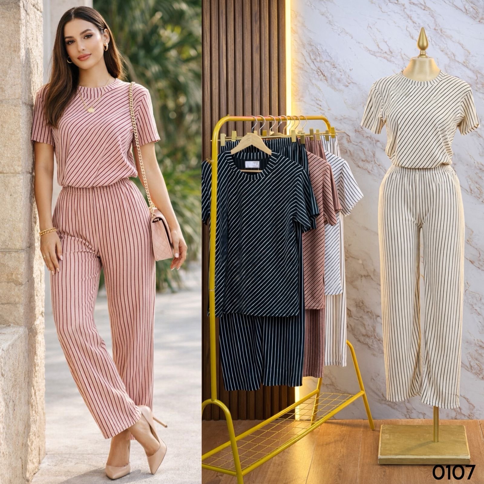 SET/CONJUNTO 3 PIEZAS RAYAS 0107