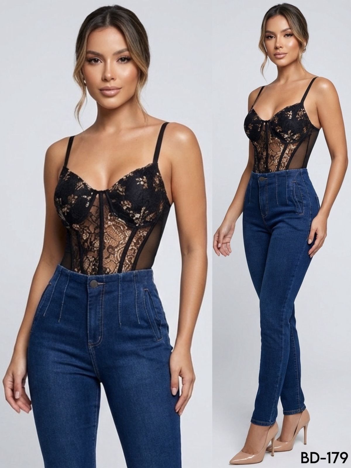 BODY/PANTI BLUSA ENCAJE DORADO 179 - Image 3