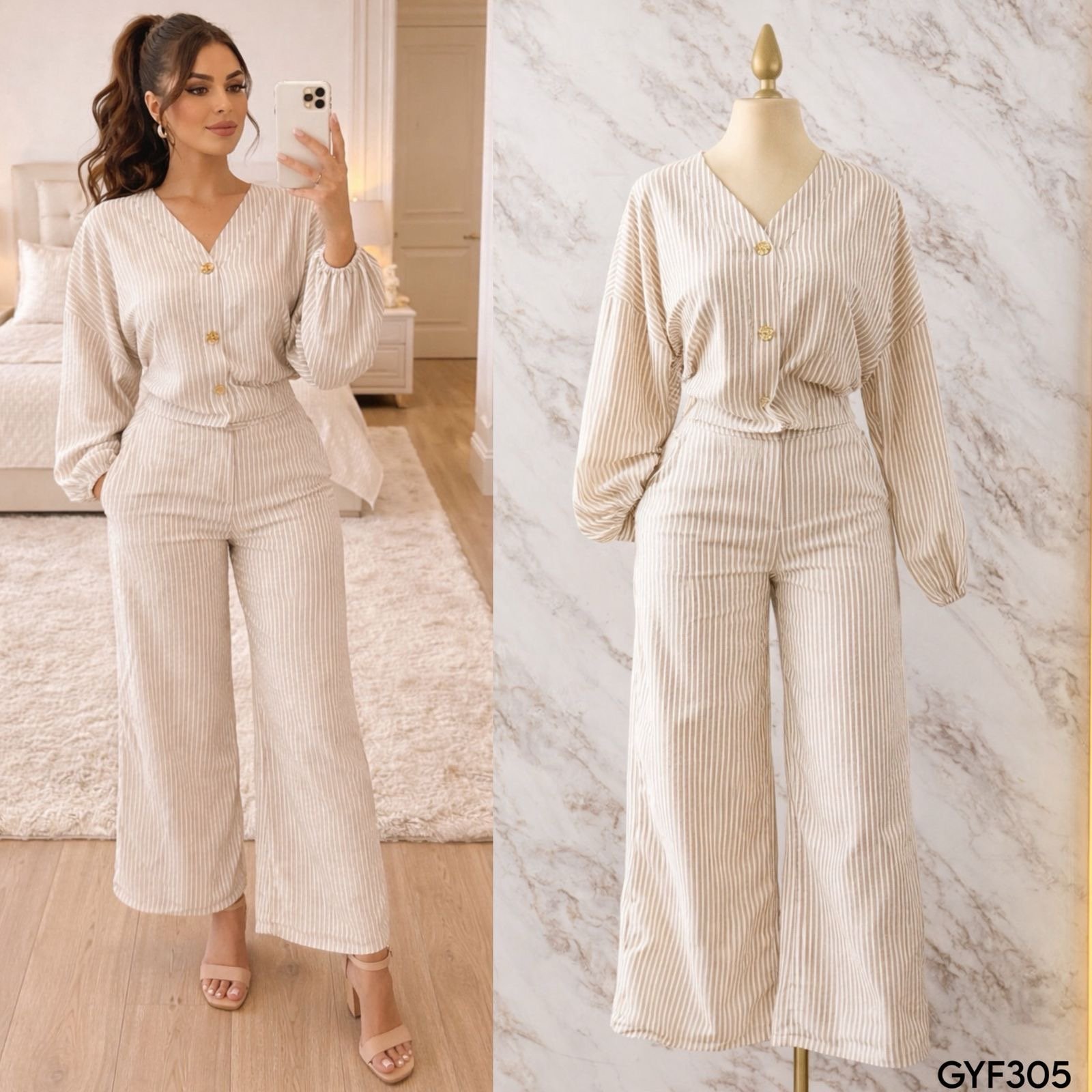 SET/CONJUNTO RAYADO/BOTONES FTX 305 - Image 2