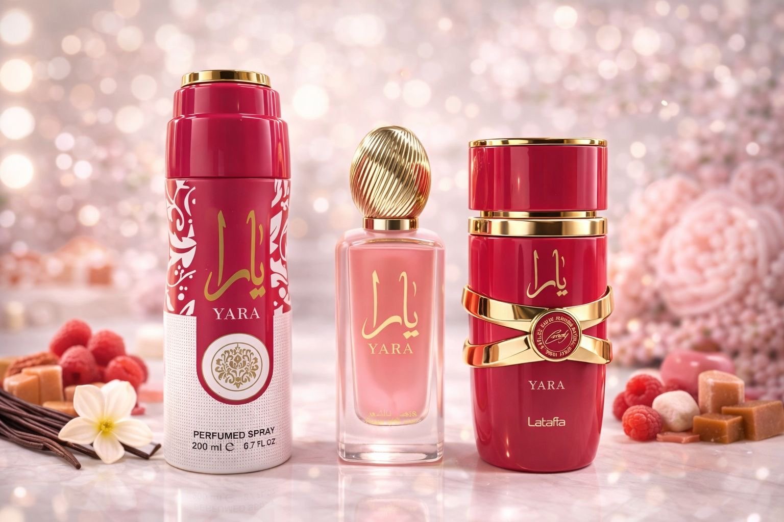 SET PERFUME ARABE YARA LATAFA 3 PIEZAS - Image 3