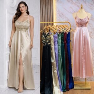 VESTIDO DE FIESTA TIRANTES LENTEJUELA