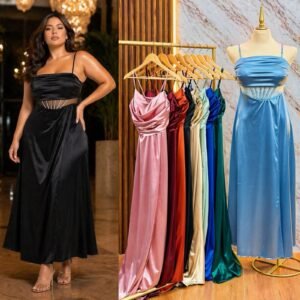 VESTIDO DE FIESTA TRAZOS CON BRILLOS