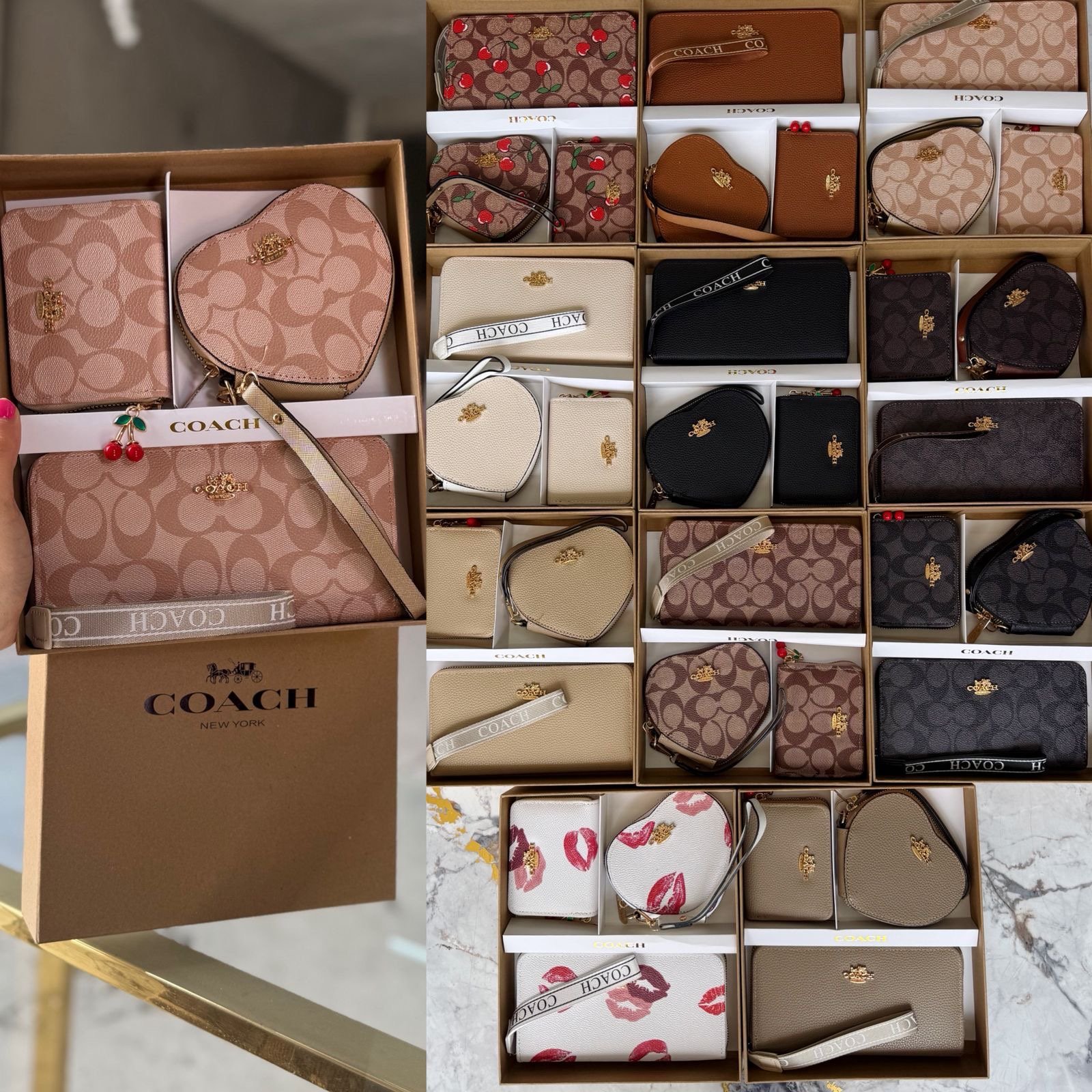 KIT CARTERA+MUÑEQUERA+MONEDERO QB 123