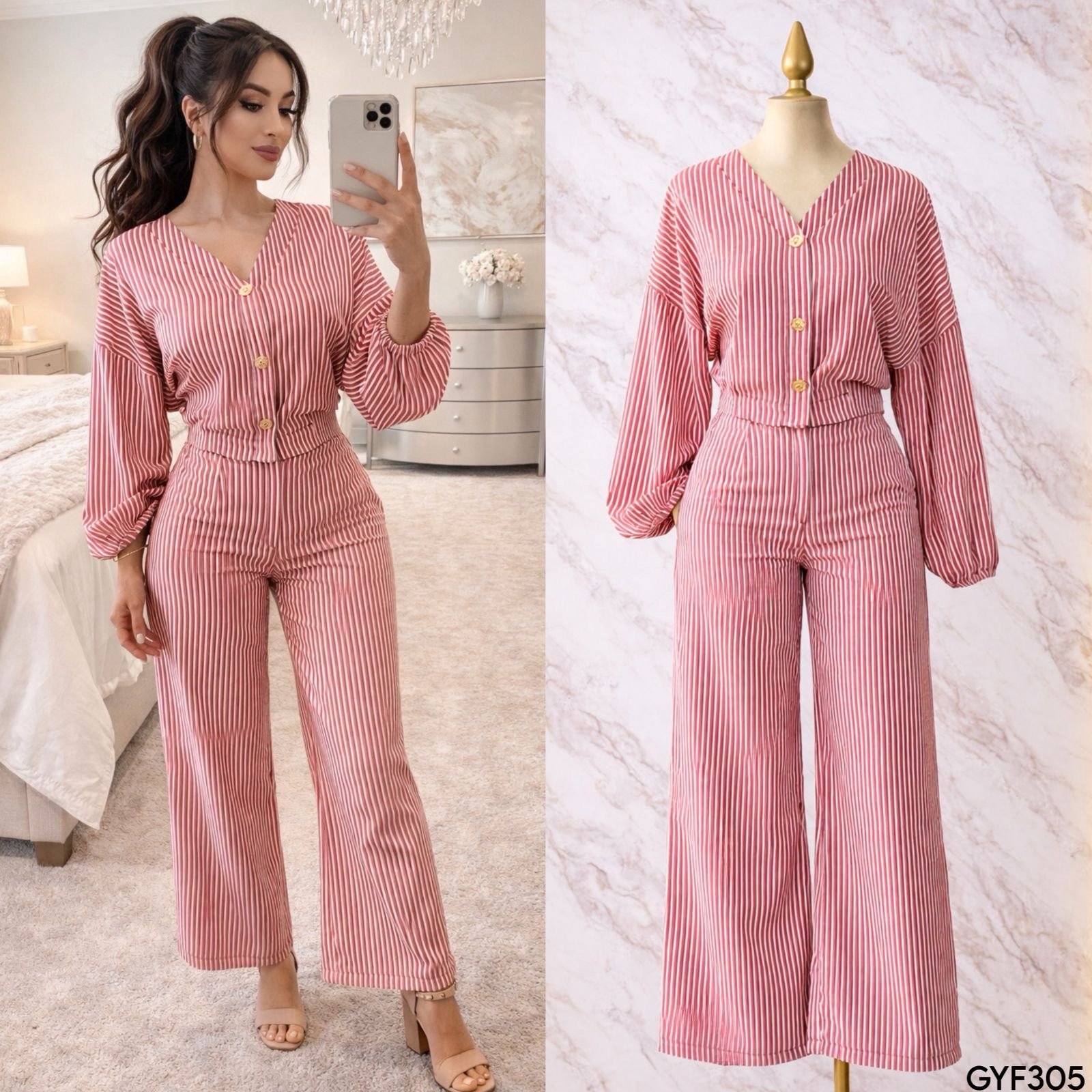 SET/CONJUNTO RAYADO/BOTONES FTX 305 - Image 4