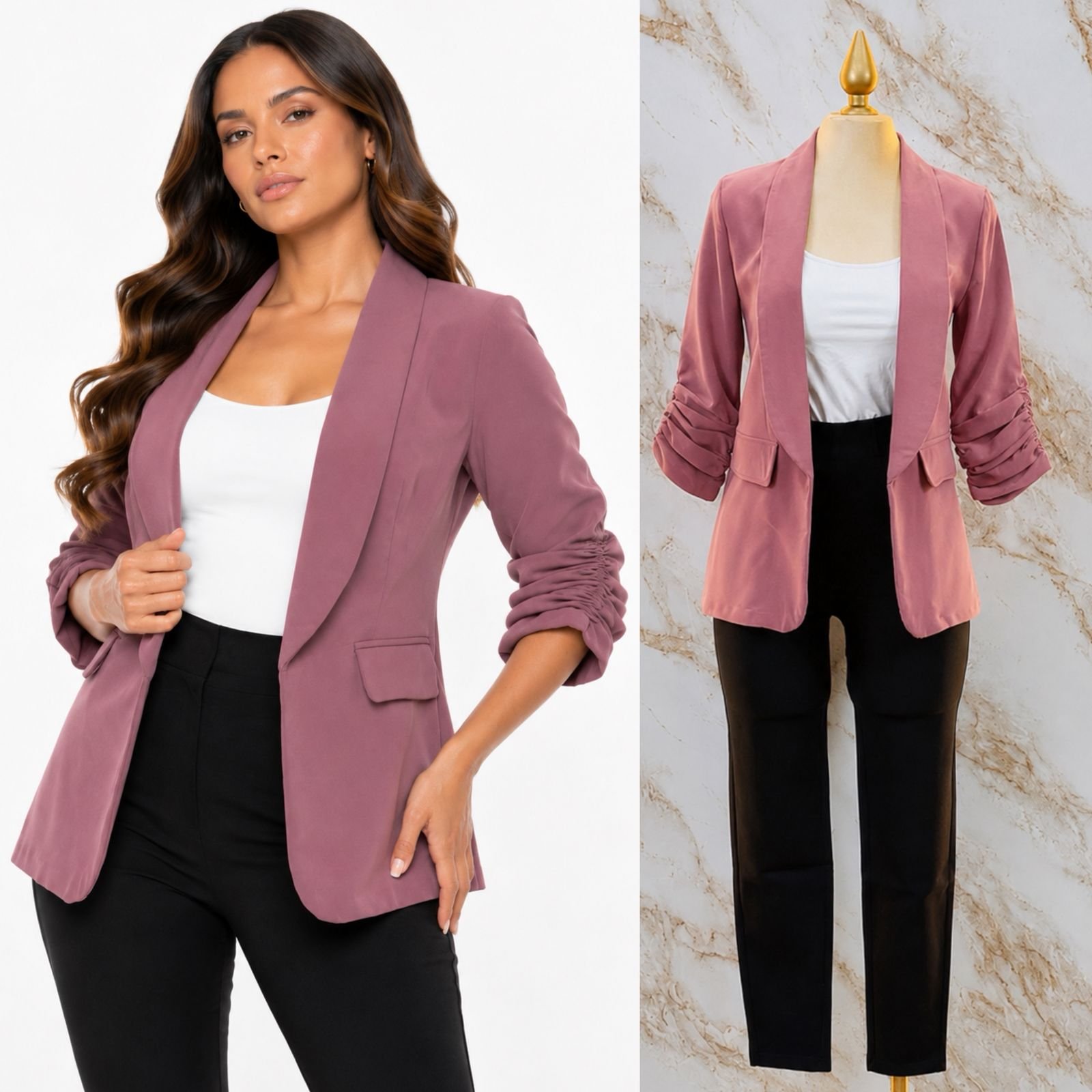 BLAZER/SACO MANGA PLISADA - Image 7